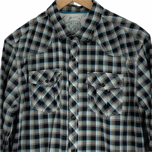 Men's Marc Ecko Plaid Shirt Casual 9825 Sz Large S - Picture 1 of 6